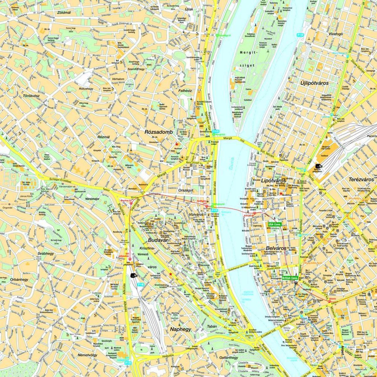 mapa de budapest i els seus voltants