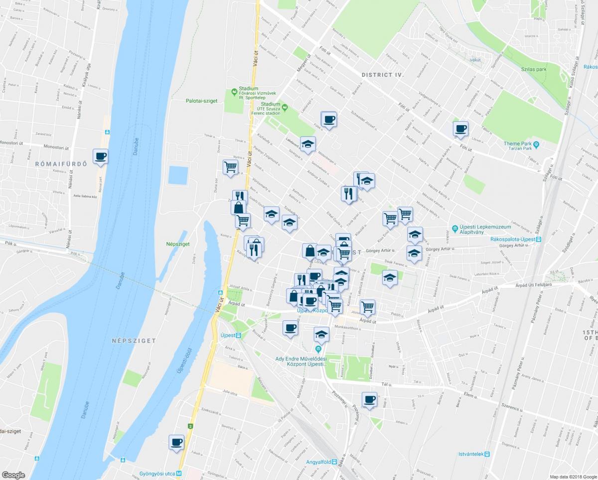 mapa de budapest restaurants