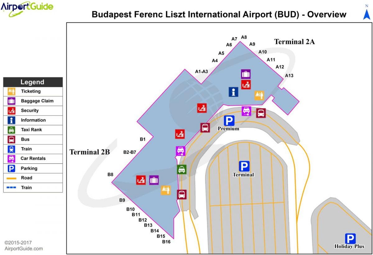 budapest mapa de l'aeroport terminal 2a