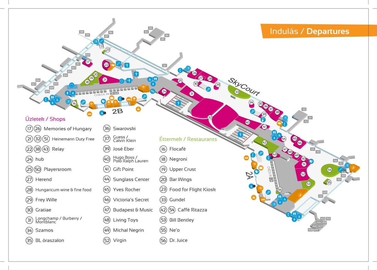 l'aeroport de budapest mapa