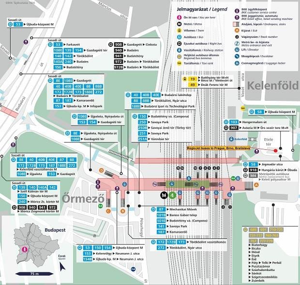mapa de budapest kelenfoe estació