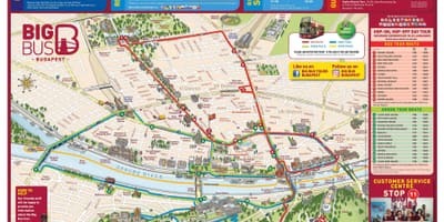 Budapest gran recorregut de l'autobús mapa