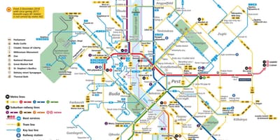 Mapa de budapest transport públic