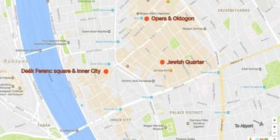 Mapa de deak plaça de budapest