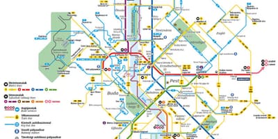 Budapest línies d'autobús mapa