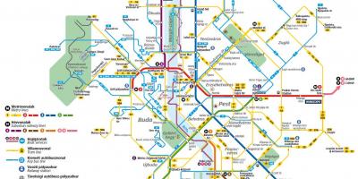 Budapest línies d'autobús mapa